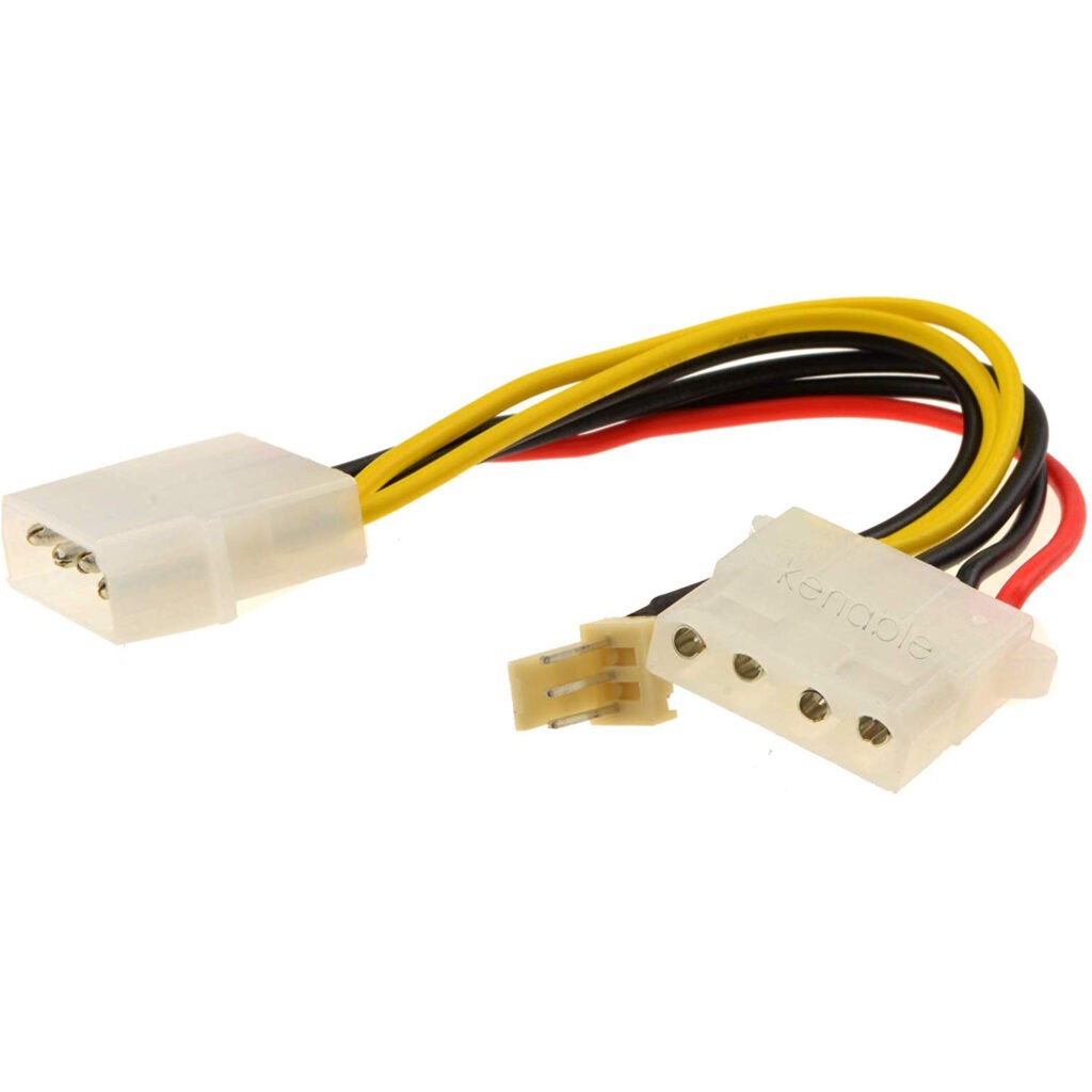 Power Converter Cable Molex to 3 pin Fan Adapter EC Computers